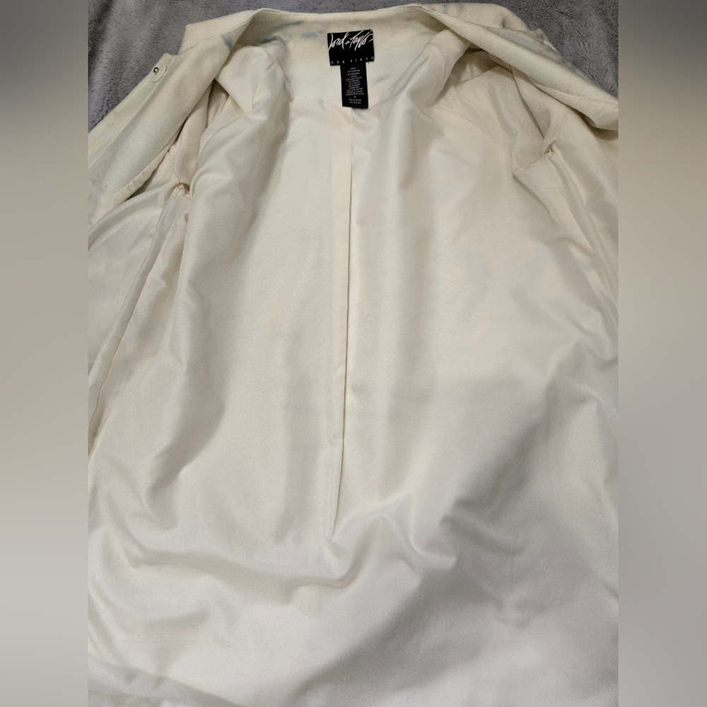 LORD + TAYLOR 424 Fifth Artistic Beach Palm Scene Coat. Size 4 - Picture 8 of 10